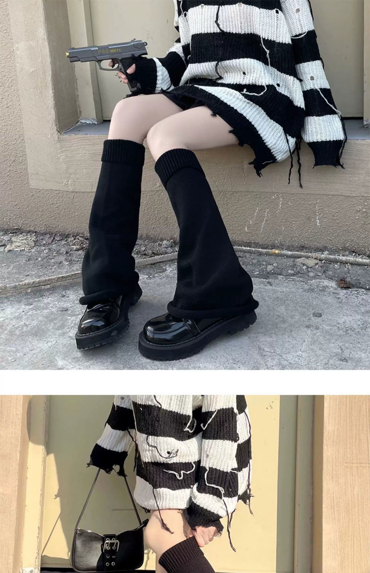 Floral Milk Cat - Y2K Subculture - Flared Leg Warmers in Knit, Lace and Sheer Styles