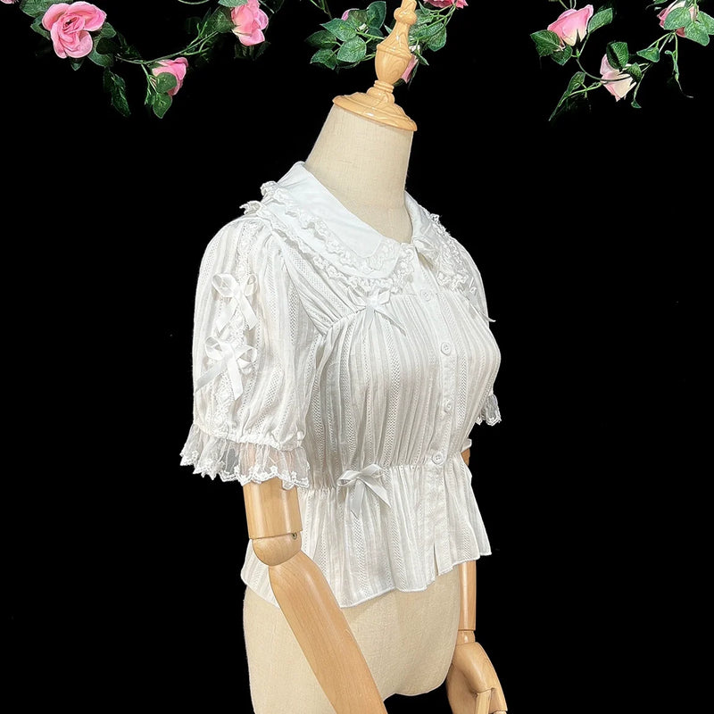 DMFS Lolita - Sweet Lolita Shirt Doll Collar - Blouse High-waisted Innerwear