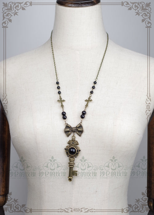 Rose of Sharon - Gothic Lolita Retro Pearl Necklace - Neckwear