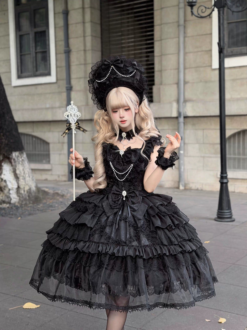 Miaolin Original - Rose Oath - Sweet lolita JSK dress with lace