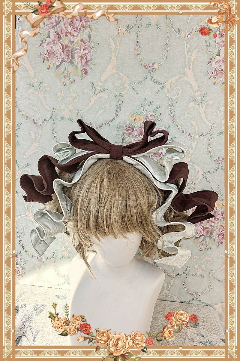 Chandelier - Old School Lolita OP Dress, Polka Dot, Chandelier Print Mint and Brown Anti-Gravity KC (one size/M) S