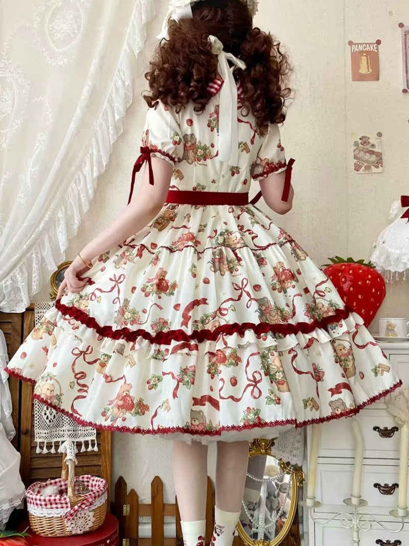 Yueele - Summer Rose Garden - Plus-Size Sweet Lolita OP Dress - detail view 3