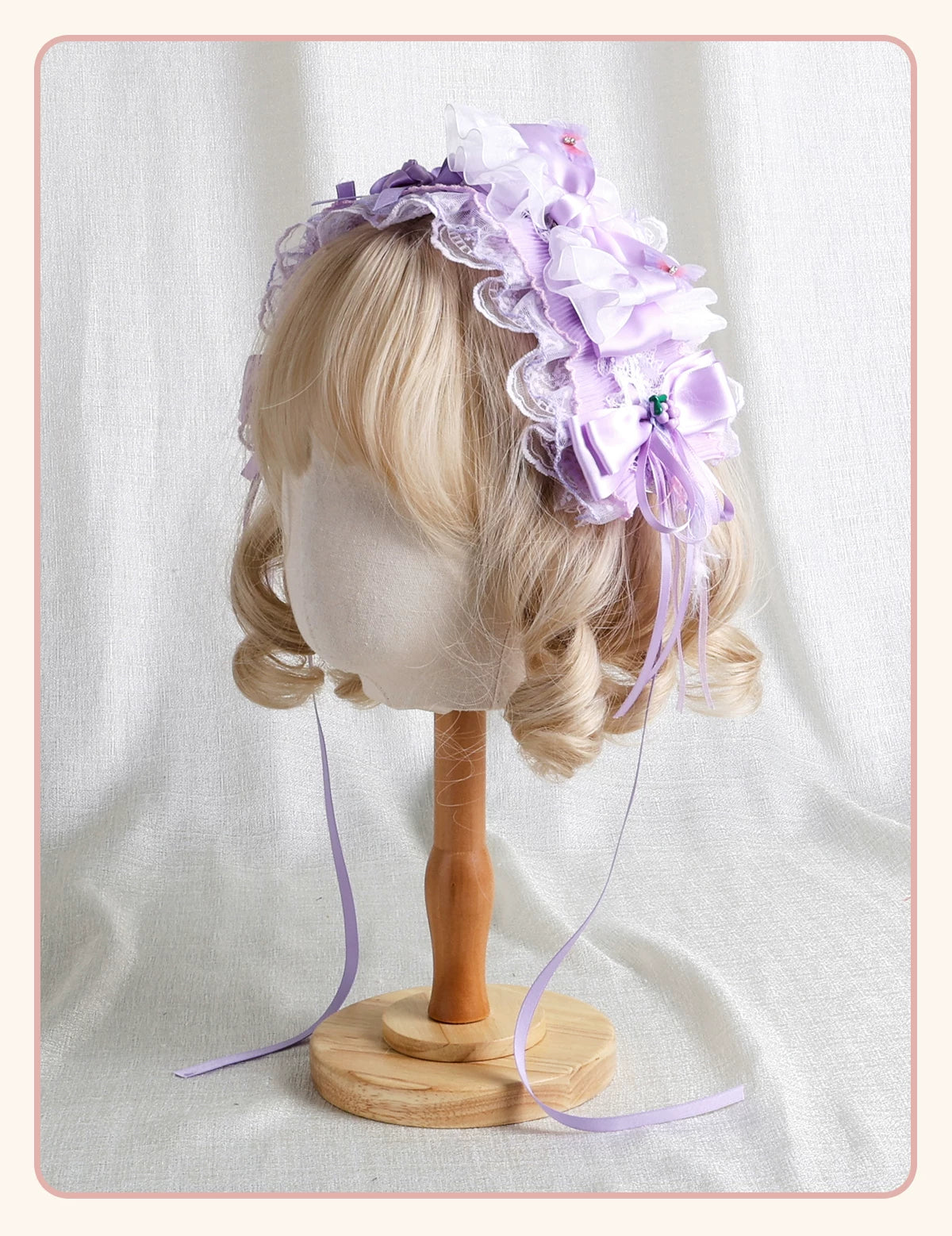 Stardust Rose - Taro Bridal - Purple Floral Headwear and Hand-Sleeve Options with Bows