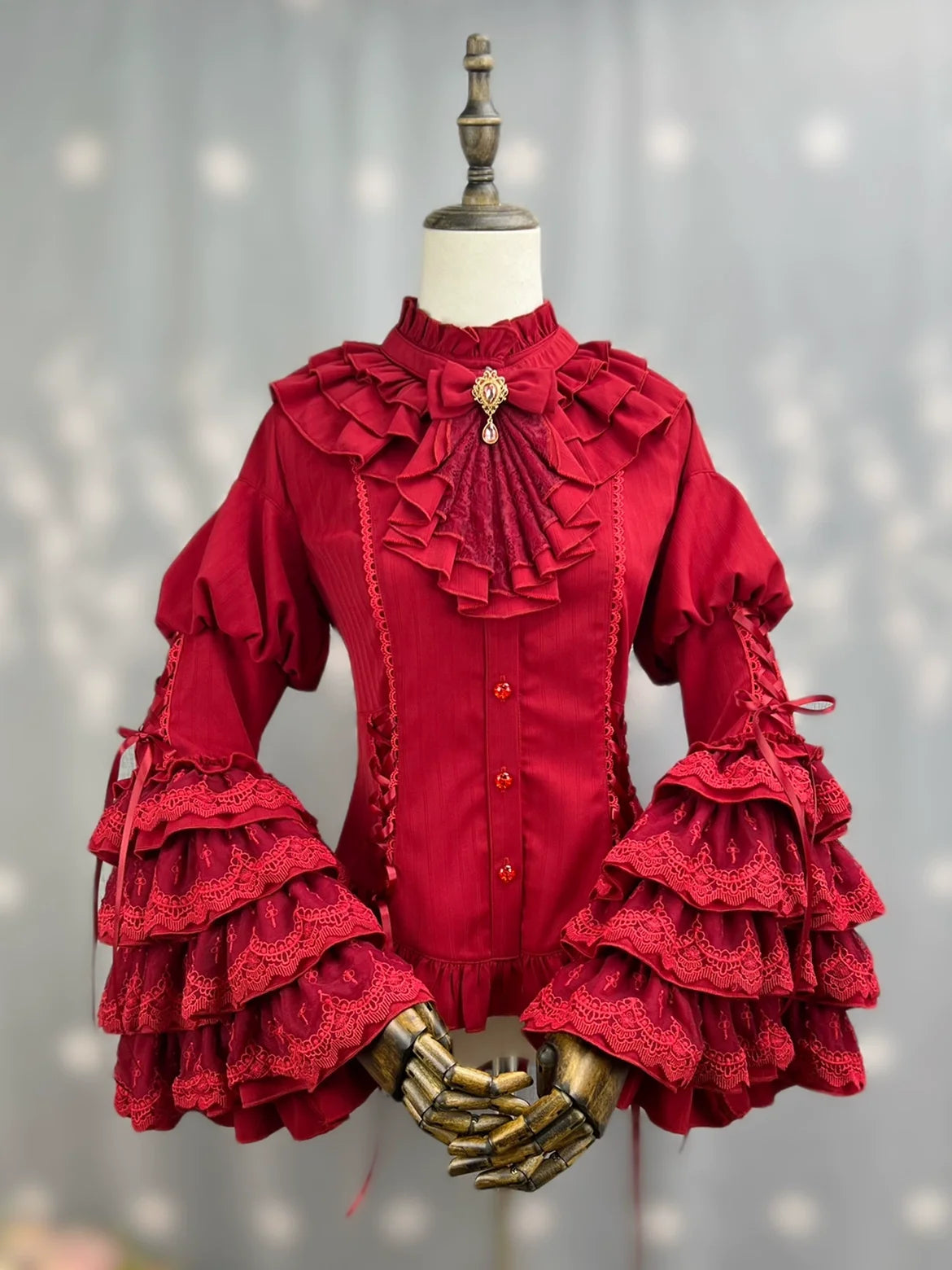 DMFS Lolita - Good and Evil Angel - Gothic Lolita SK Set, Retro Princess Sleeve Blouse