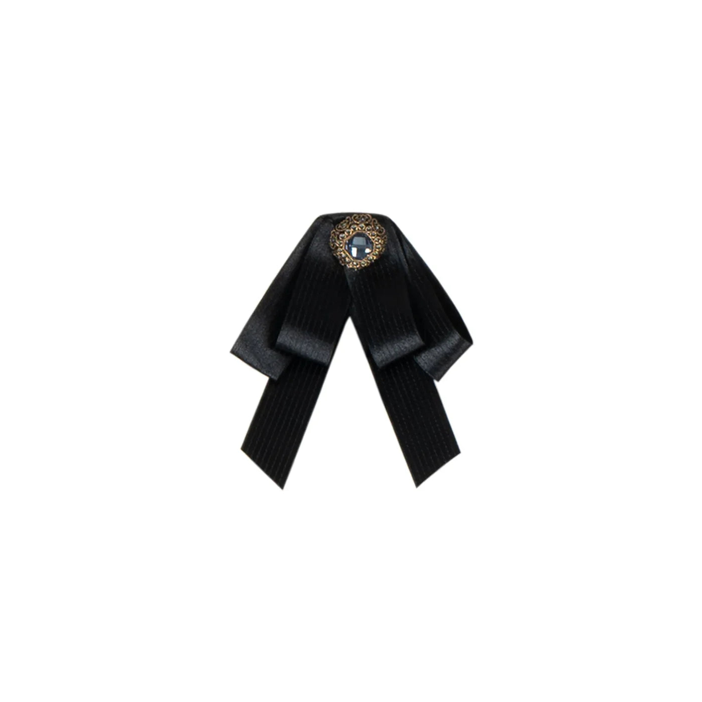 Black bow tie and ivory ruffled apron shown as separate components