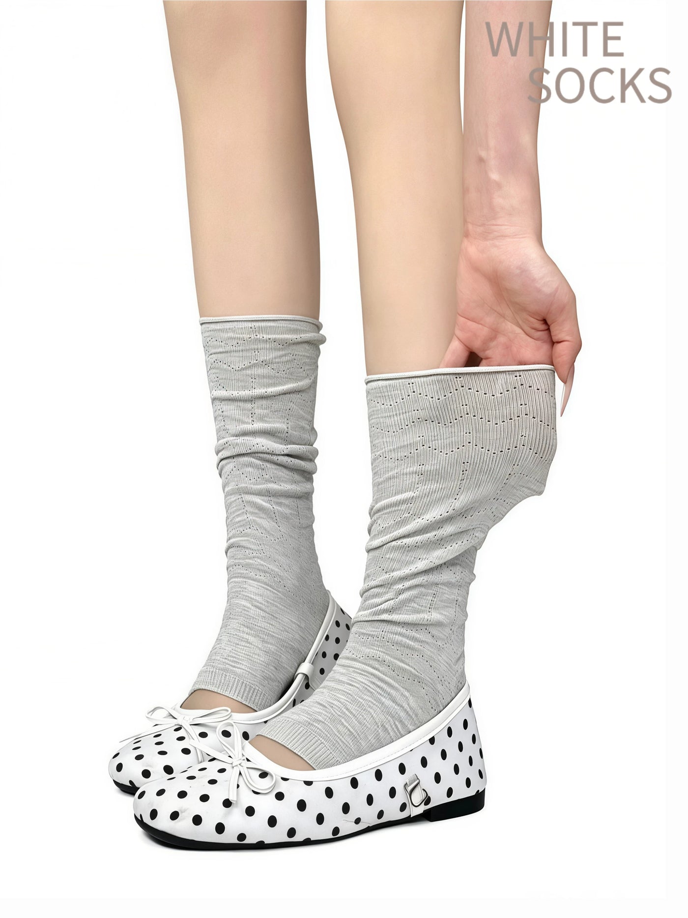 White Socks - Soft Ruffle Layers - Footless Mid-Calf Socks with Ruffle Edge