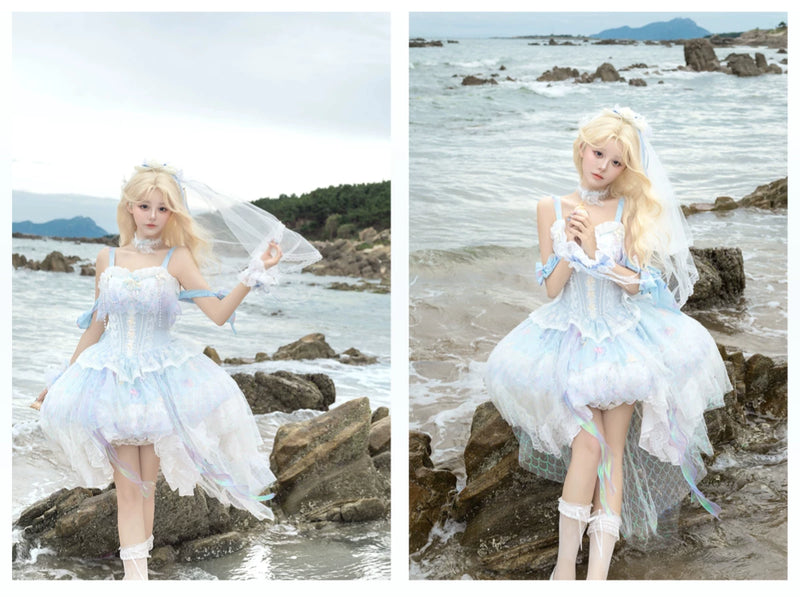 Thousand Wood - Mermaid's Tears - Lace JSK Full Set with Veil and Sleeves