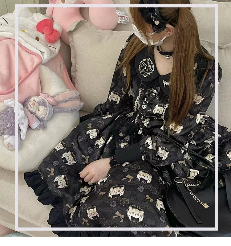 Yueele - Midnight Academy - Plus-Size Sweet Lolita OP Dress - detail view 6