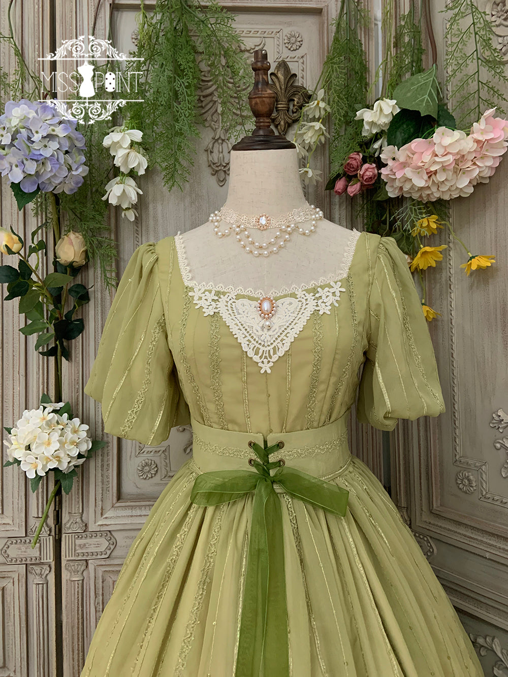 Miss Point - Tulip - Classic Lolita OP Dress Short Sleeve Dress Multicolors (2XL L M S XL XS) 19622:405430
