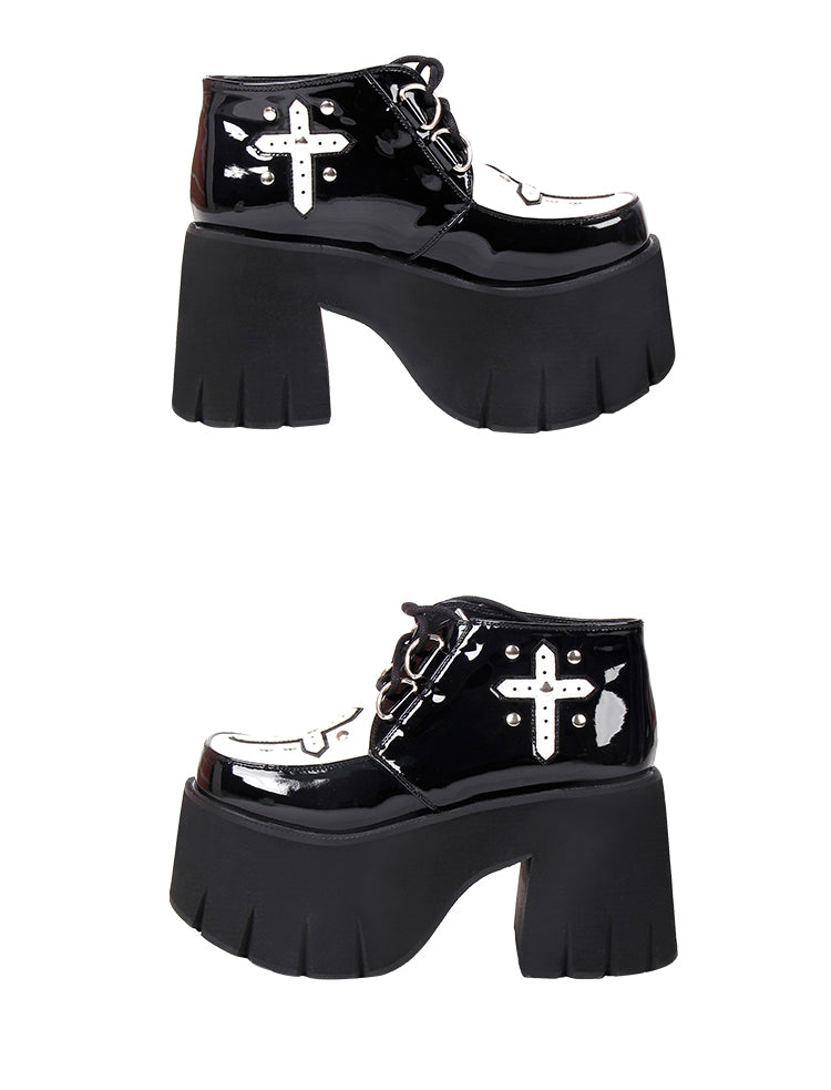 Angelic imprint - Gothic Lolita Cross Classic - Platform Shoes Shoes