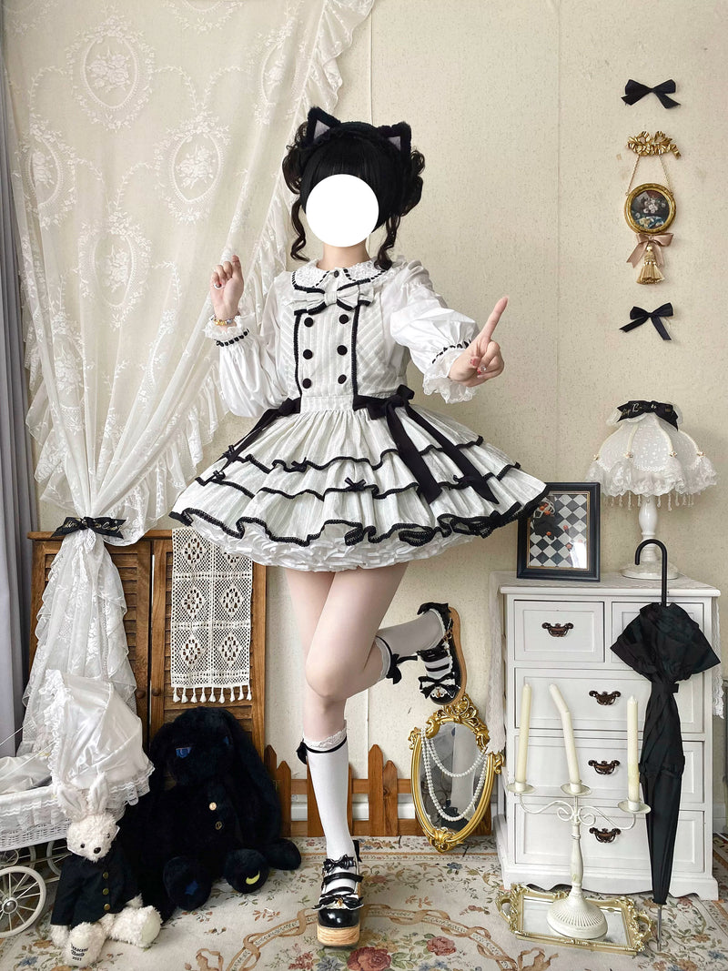 White Tea Story - Mianmian Ice - Three-tier 100% cotton lolita jumper