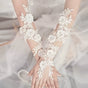 Long style - white rose bead-studded version - finger-hook tie