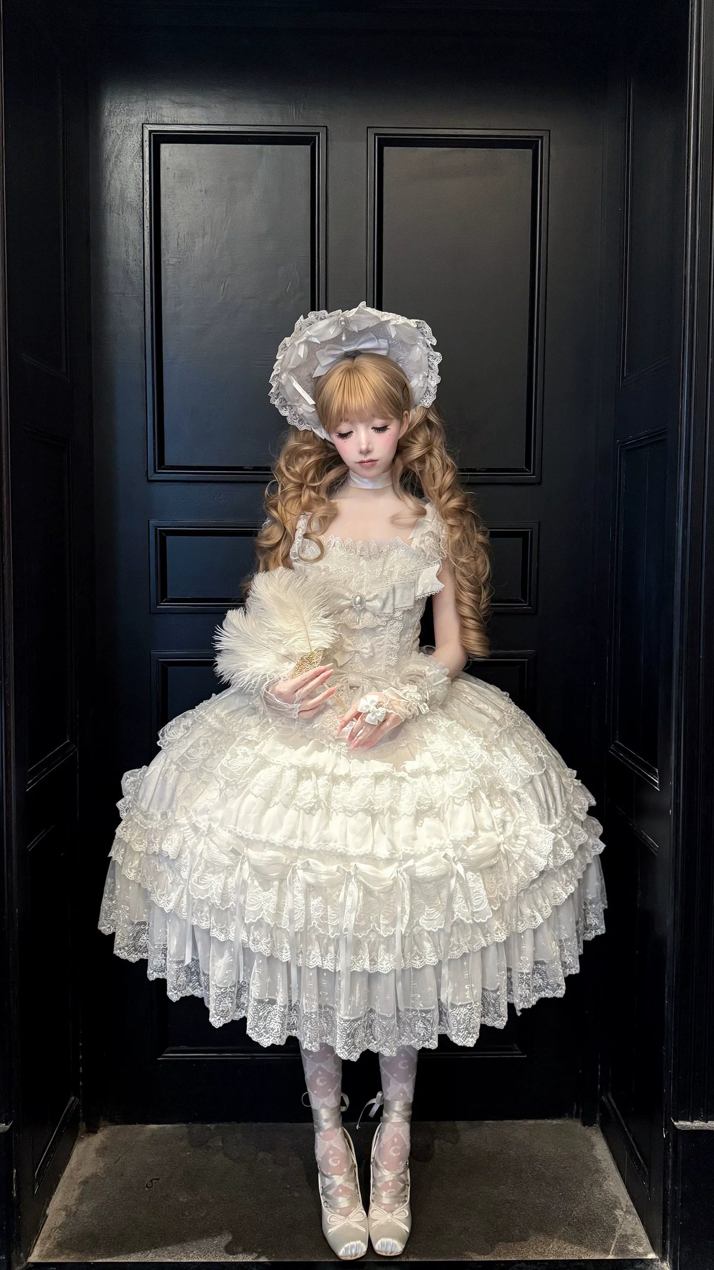 Sugar Girl - Eternal Floral Whisper - Sweet Lolita Tiered JSK Dress with Lace