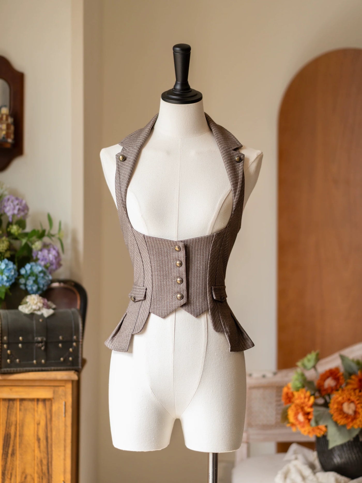 Forest Wardrobe - Forest Contract - Classic Lolita Striped Vest, Elastic Waist