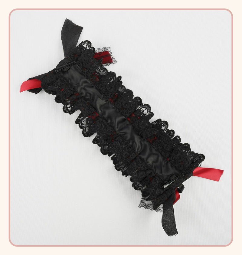 Stardust Rose - Rose Covenant - Lolita Accessories with Red Roses and Black Lace