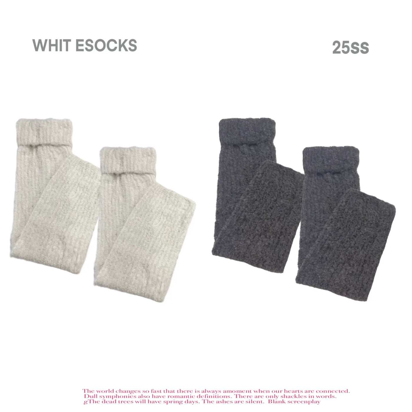 White Socks - The Feather and the Invitation - Slouch Socks with Layered Cuffs