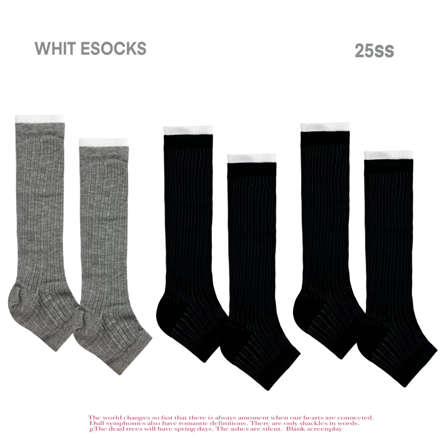 White Socks - Spliced Stripe - Striped Mid-Calf Socks with 2- and 3-Pair Sets