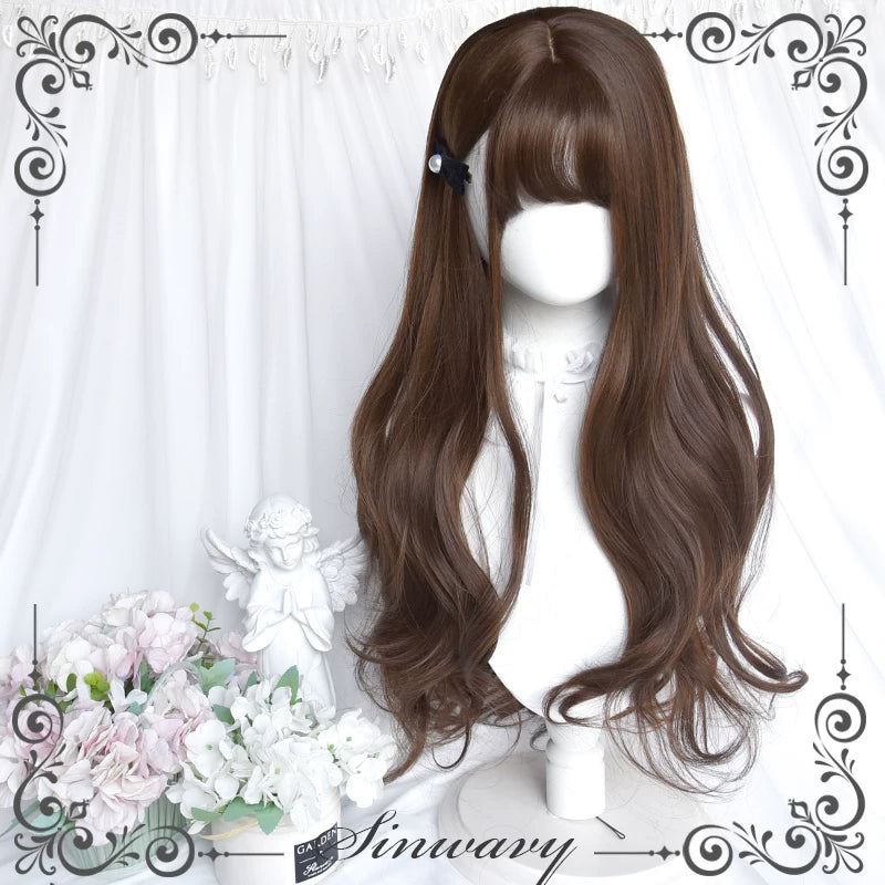 Sinwavy dark brown long curl wig with airy fringe - view 6