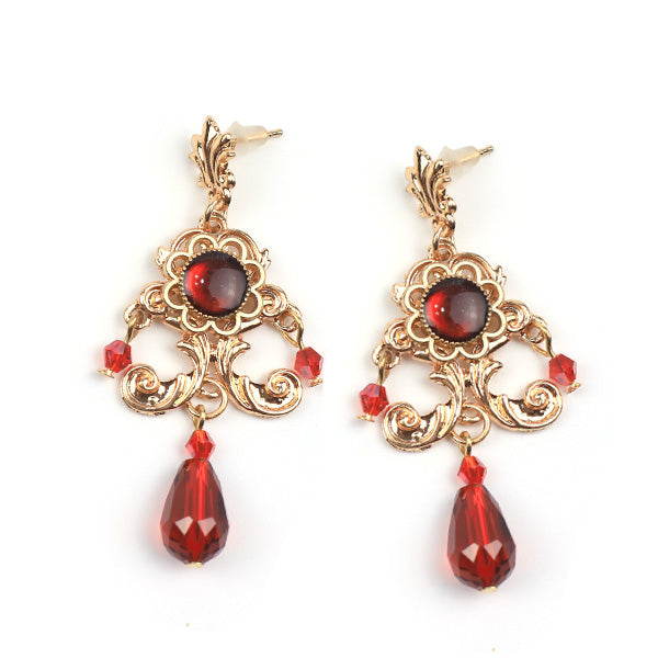 Rose of Sharon - French Lolita Baroque Vintage Pearl - Earrings Earrings