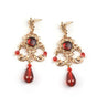 dark red epoxy+crystal ear studs