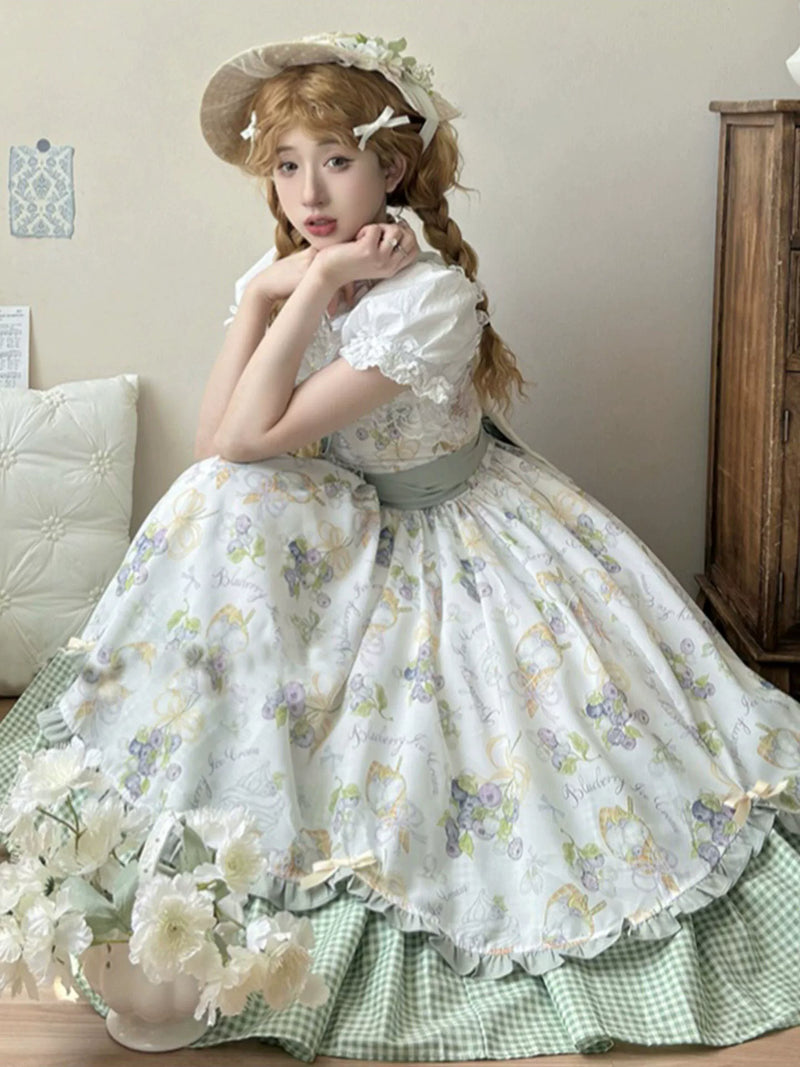 Yueele - Botanical Tea Garden - Plus-Size Lolita Outfit Set - detail view 3