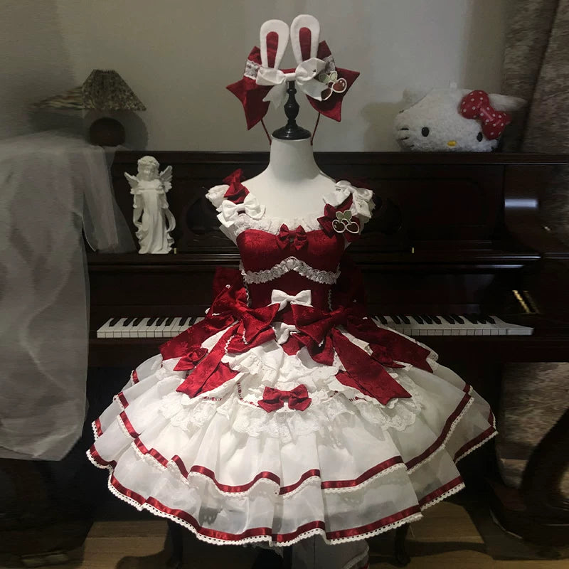 Sweetheart Dream - Velvet Bunny Cake Dress - Sweet Lolita dress