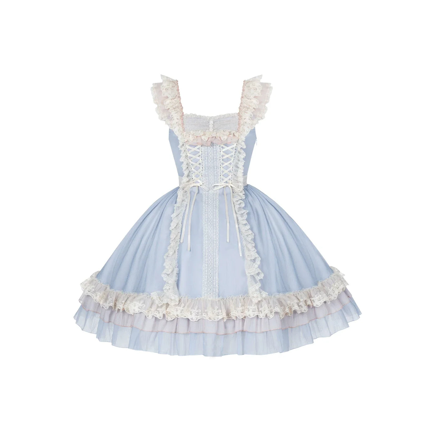 Island Diary - Classic Lolita Flutter Sleeve JSK Dress, Ruffled Lace (L M S) 45533:855146