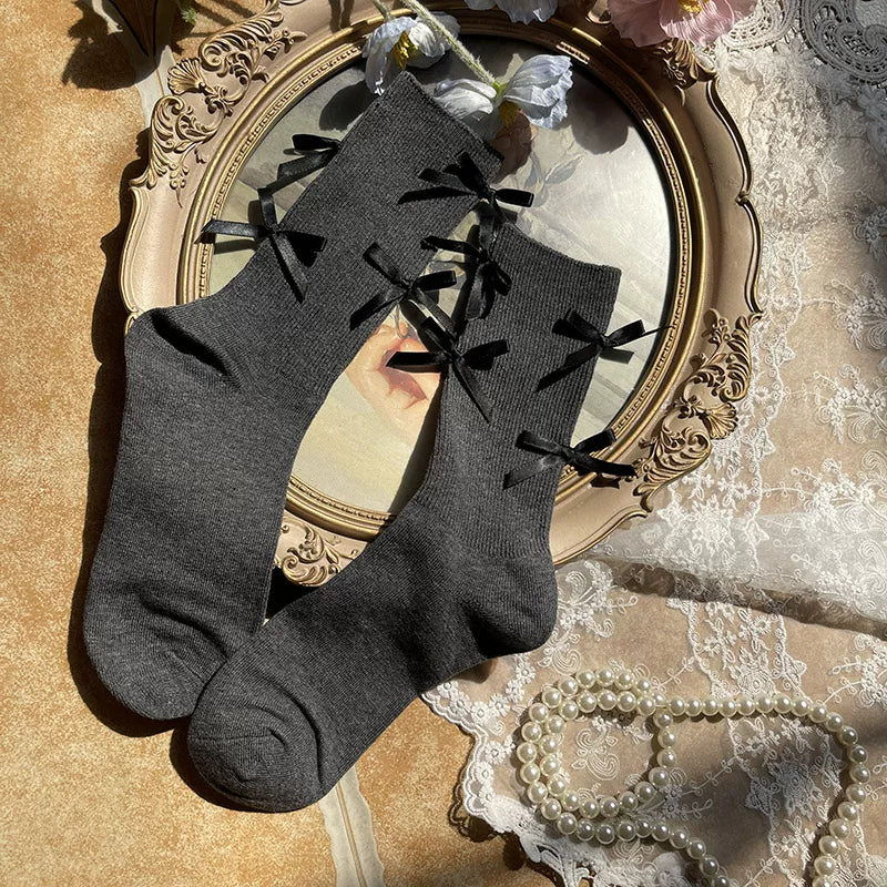 Sock Noble - Bow Slouch - Mid-Calf Bow Socks in Eight Colours