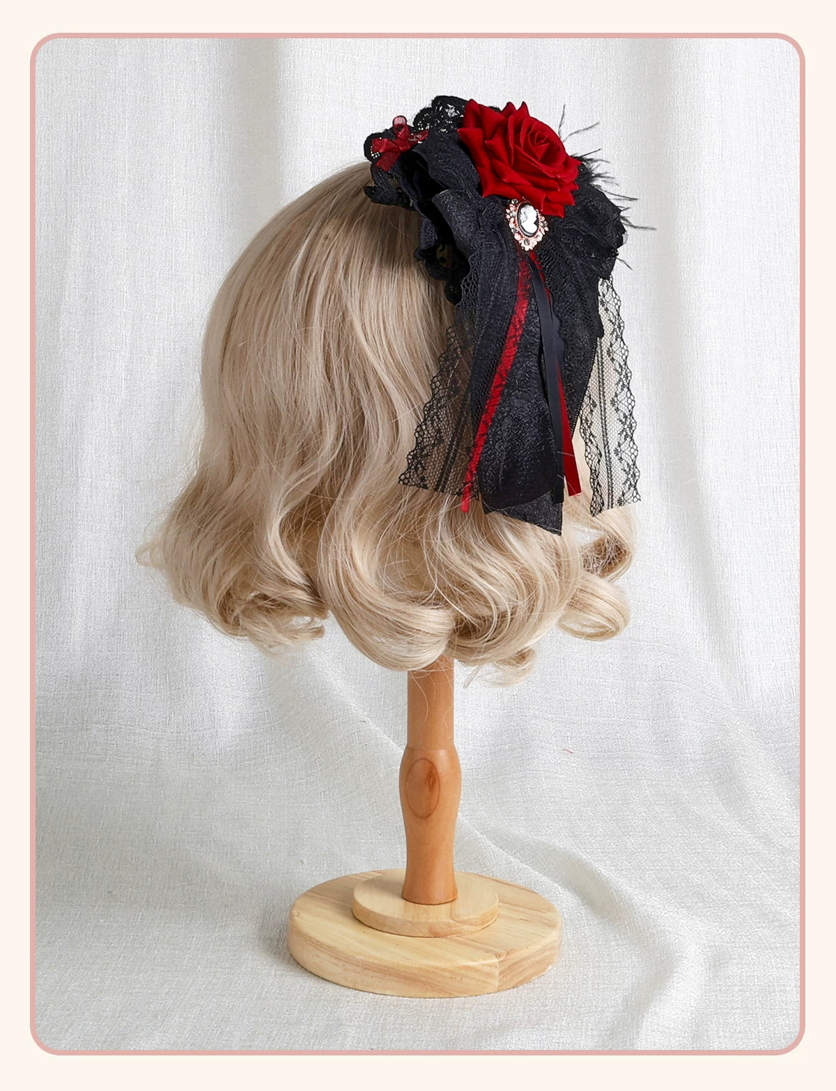 Stardust Rose - Rose Covenant - Lolita Accessories with Red Roses and Black Lace