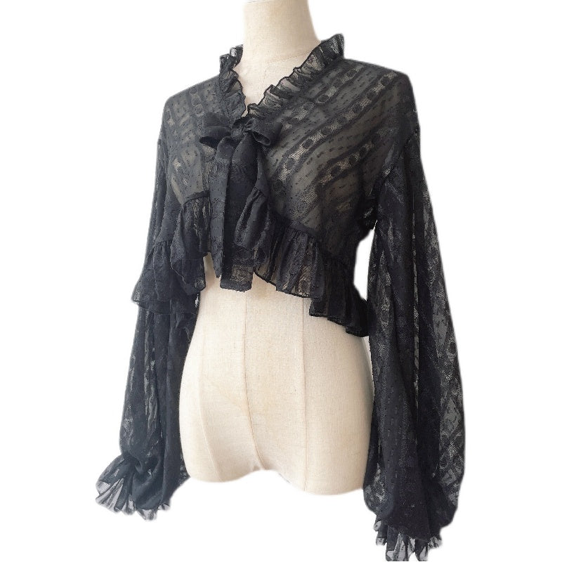 Sakurada Fawn - Chiffon Puff Sleeve Lolita Cardigan - Outerwear