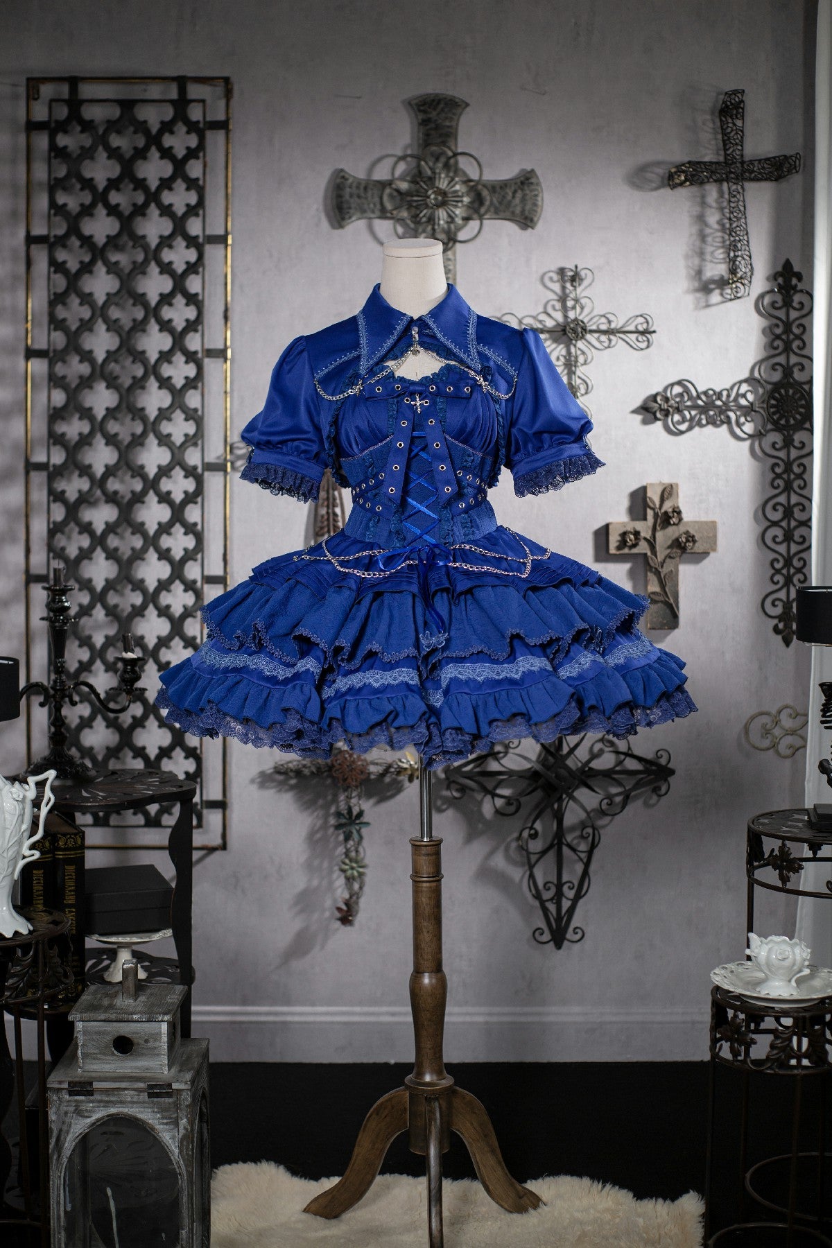 Contract Cross - Gothic and Elegant Lolita JSK S blue (JSK only)