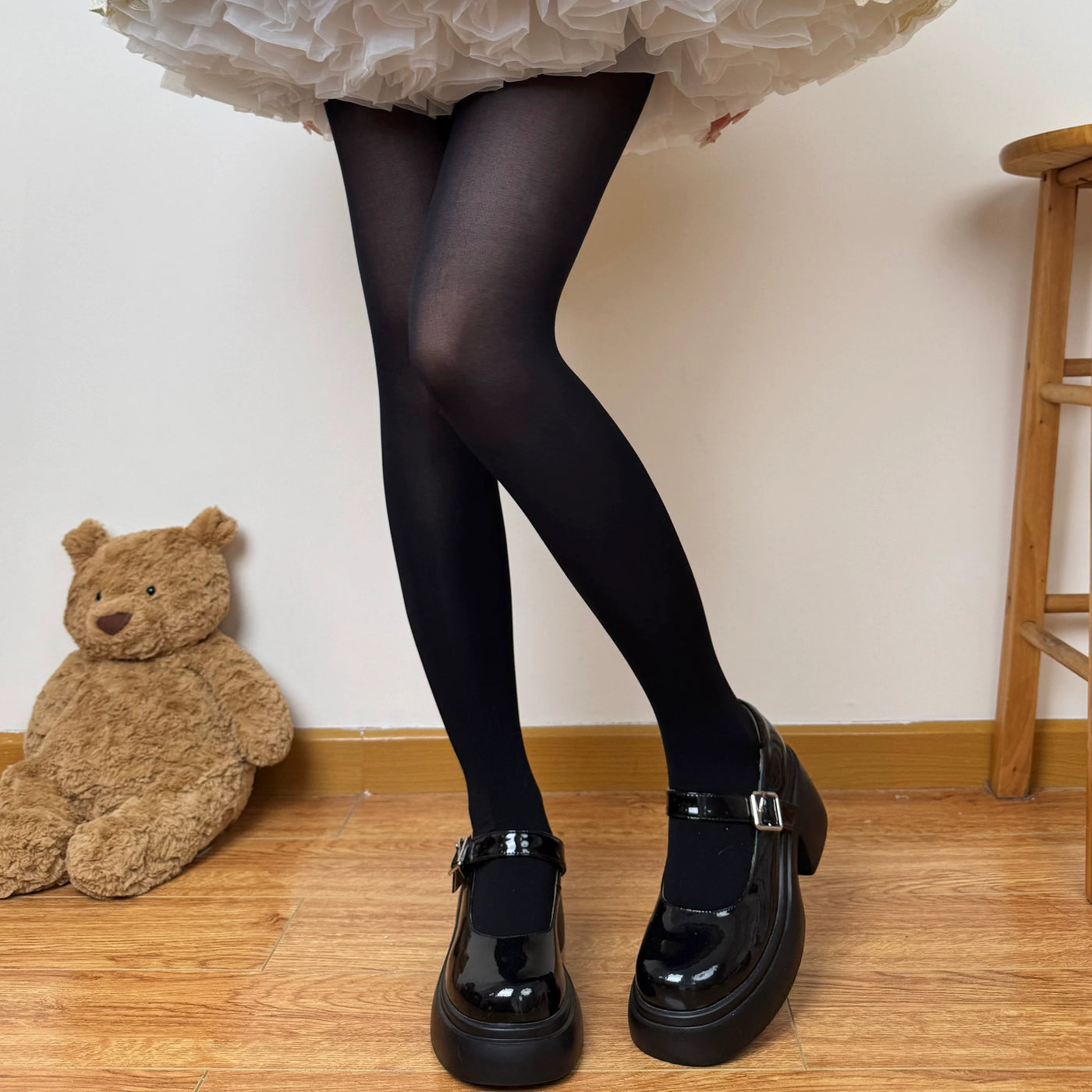 Chubby Bear Tales - Seasonal 100D Base Layer - Pantyhose in Milky Yellow, Black or White