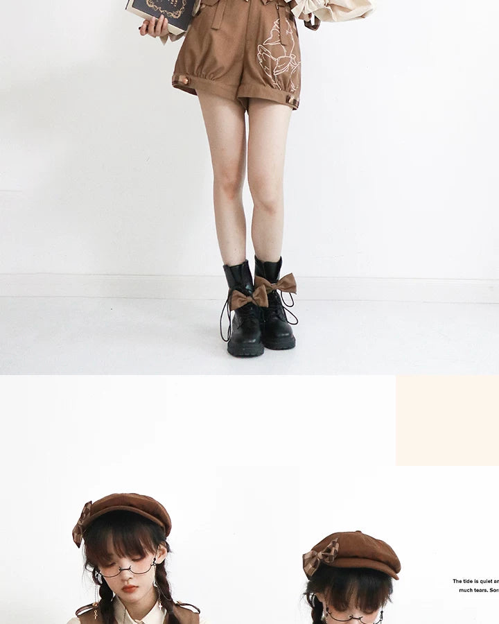 Baozi Pig - Detective Goose - Blouse, Vest and Shorts Options with a Cream Collar