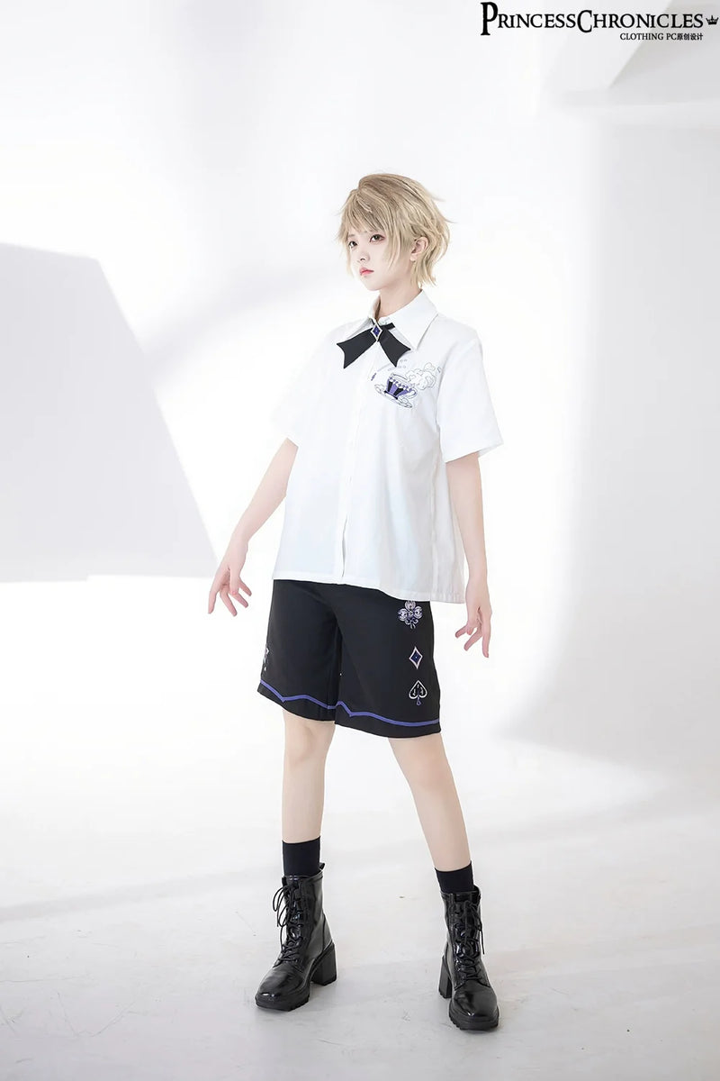 Princess Chronicles - Summer Loose Embroidered Short - Sleeve White Shirt Innerwear