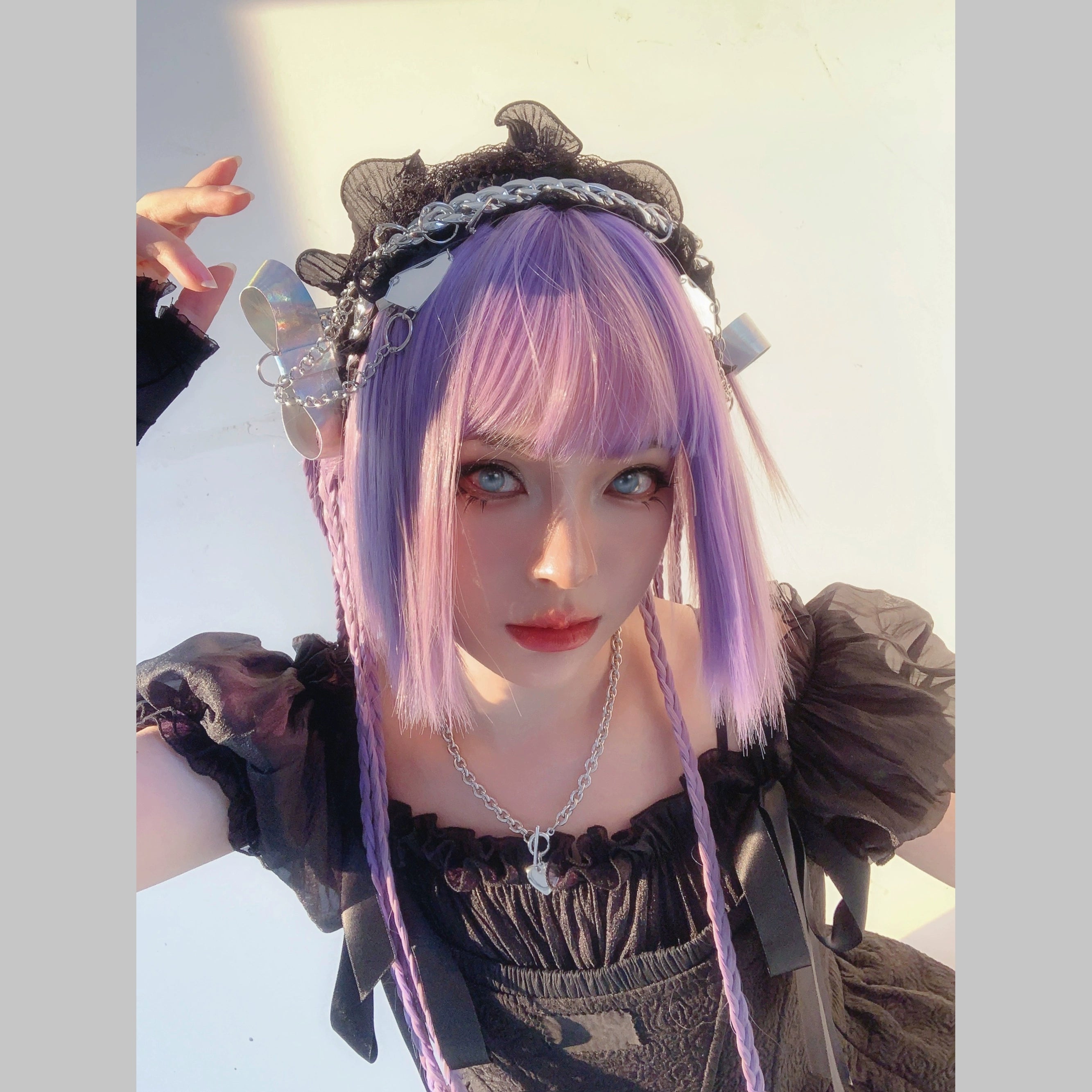 Spot MONKEEP Monkey Bajia, Mechanical Warfighter CYBERAngel Science Fiction Straight Shattered Highlights Tiger Clip Original Wig