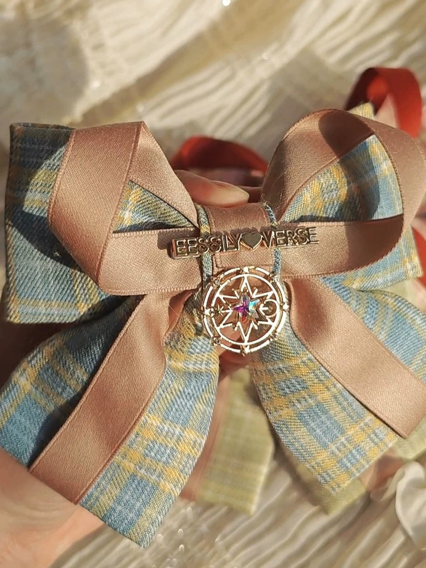 Grimm's Fairy Tale - Plaid Bow Hair Clips - detail view 2