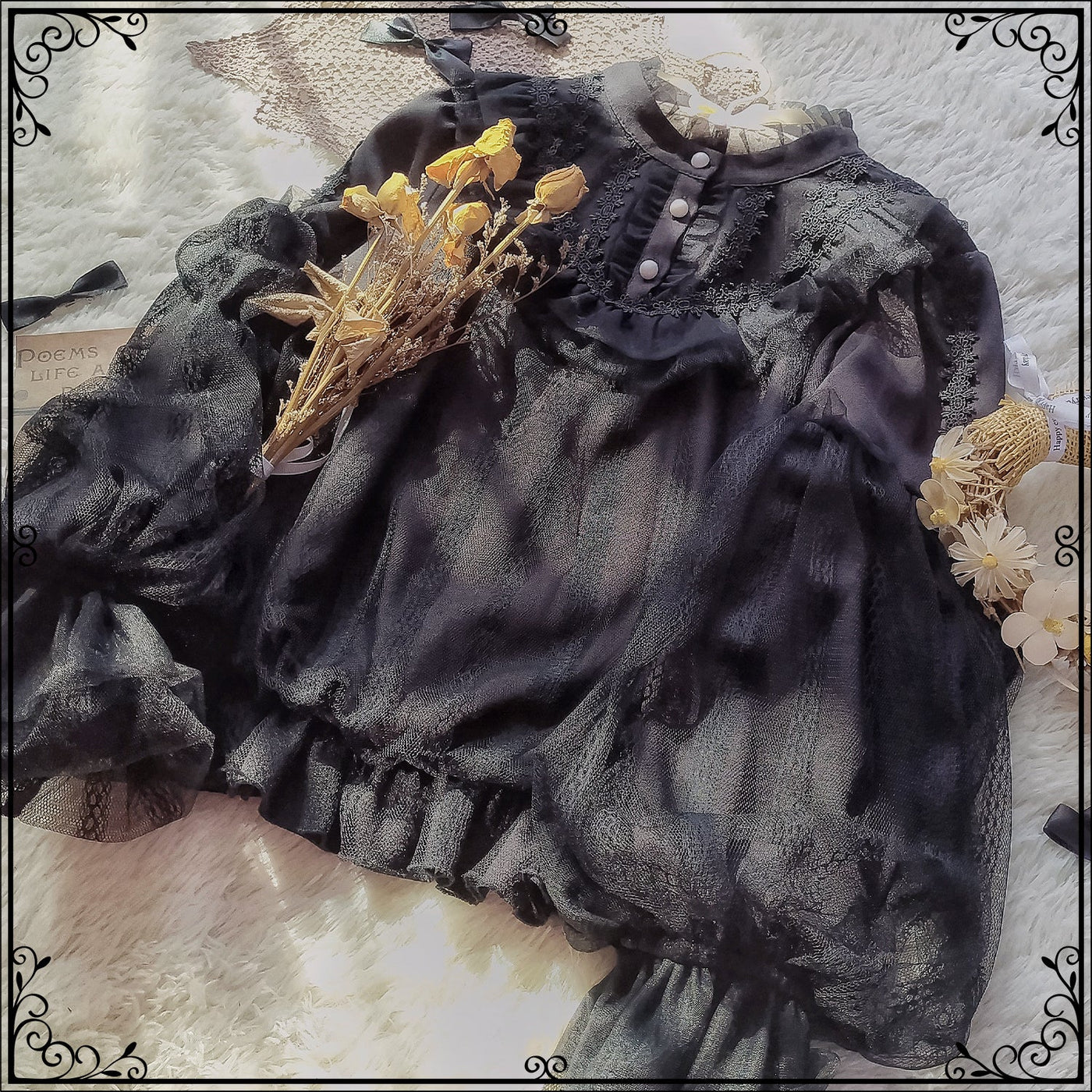 Sakurada Fawn - Alice's Cherry - Plus Size Lolita Shirt Chiffon Blouse