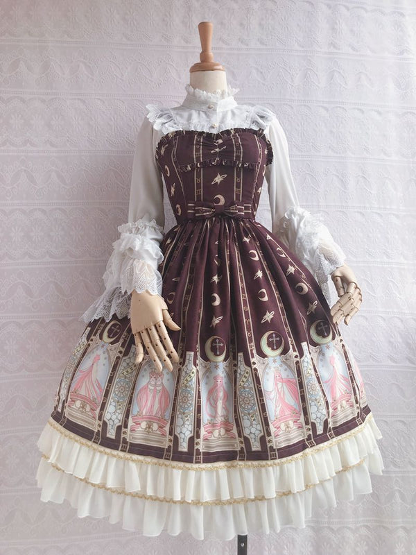 Yilia - Constellation Printing Chiffon - Lolita JSK Dress JSK Dress
