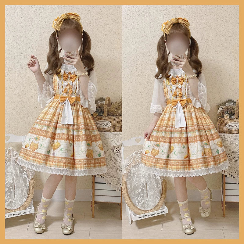 Lolita - Mango Macchiato - Ginger Yellow Sweet Lolita JSK