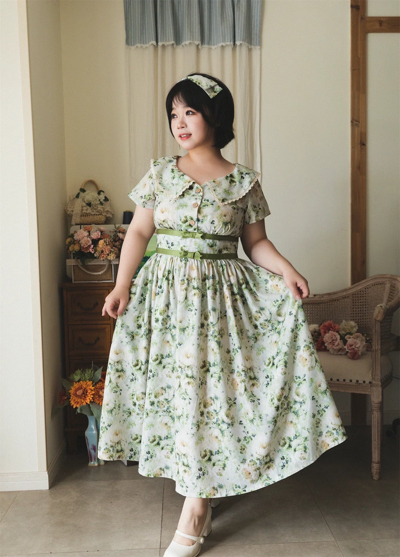 Forest Wardrobe - Forest Holiday - Vintage Daily Lolita Floral Printed OP Dress