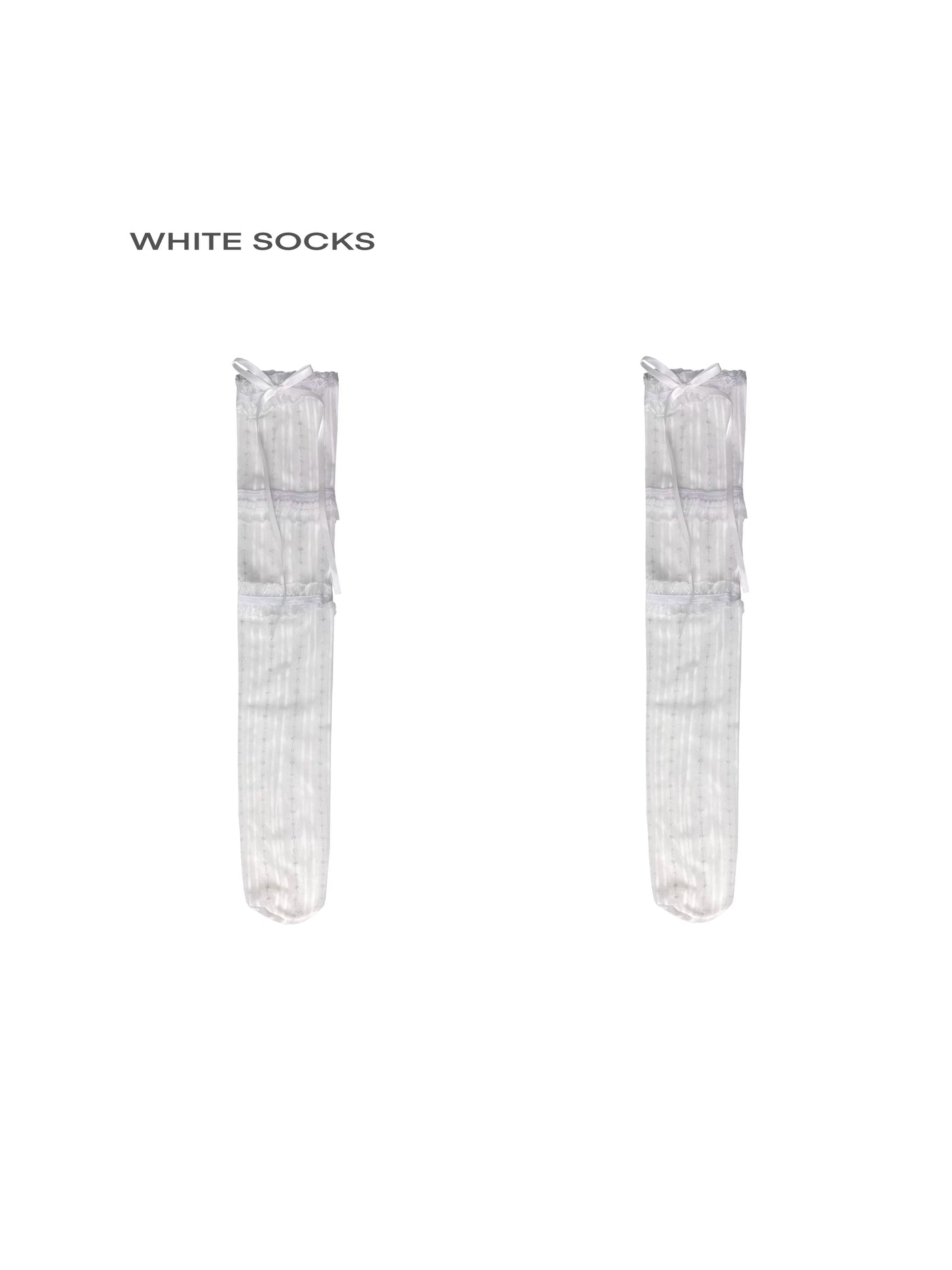 White Socks - Three-Layer Lace - Socks with layered lace trim