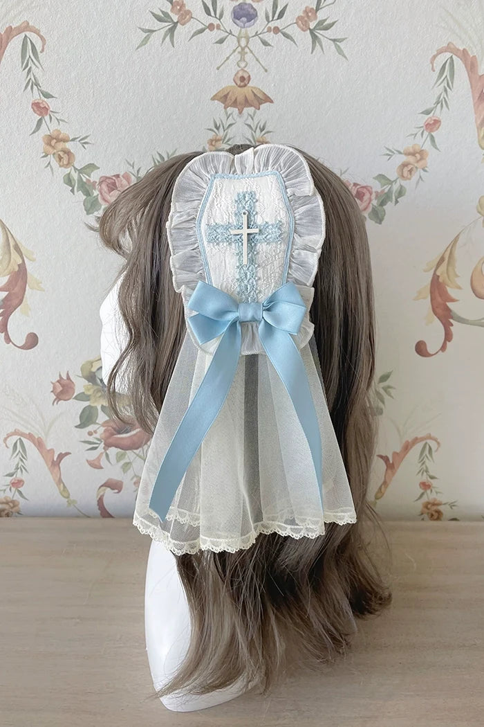Alice Girl - Cross Maiden - Gothic Lolita Hair Clips Veil Headbow