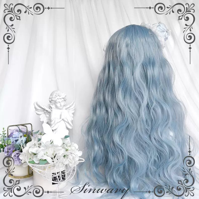 Ice blue long curly Lolita wig - view 5