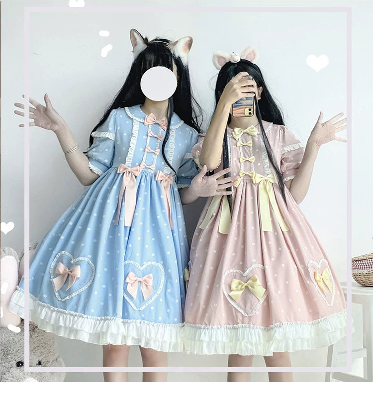 Yueele - Blue Rose Summer - Plus-Size Sweet Lolita OP Dress - detail view 6