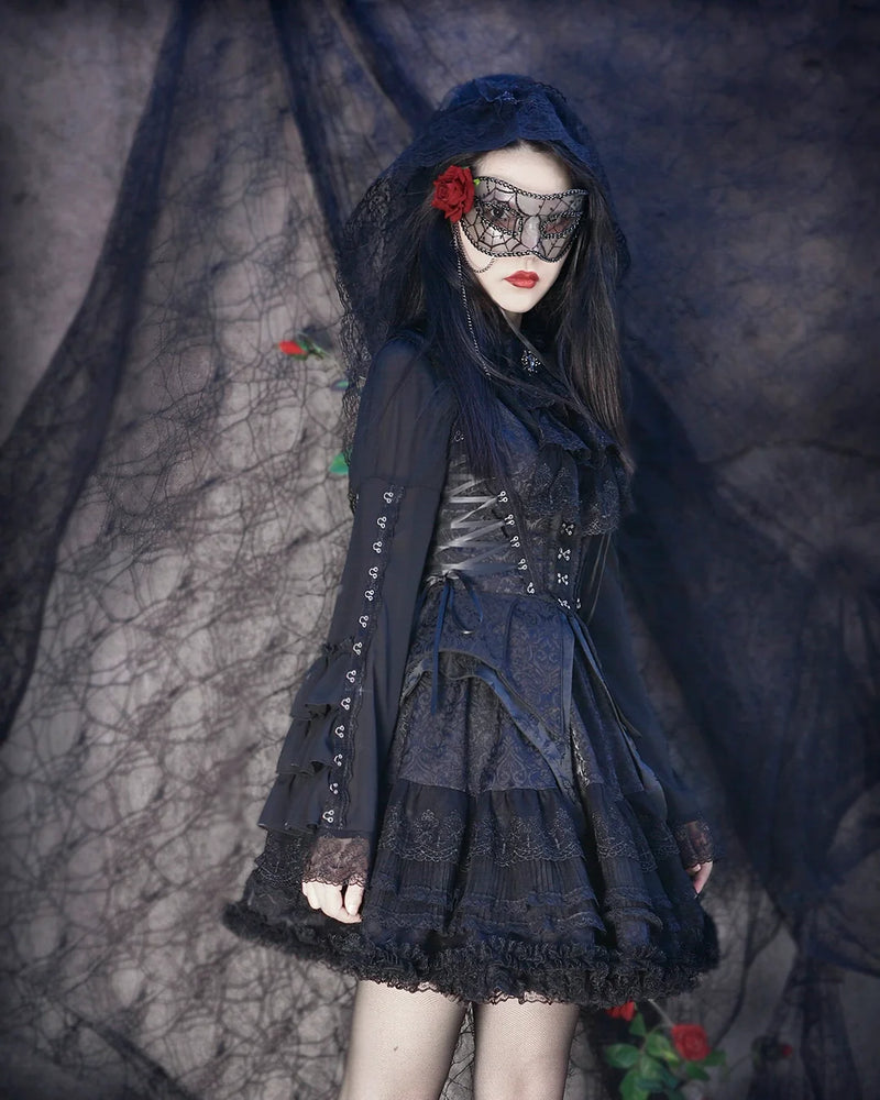 MILU ORIG - Herbarium - Gothic Lolita Skirt Set with Butterfly-Print Vest - product detail 5
