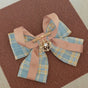 Cotton Satin Ribbon Side Hair Clips (Pair) Blue