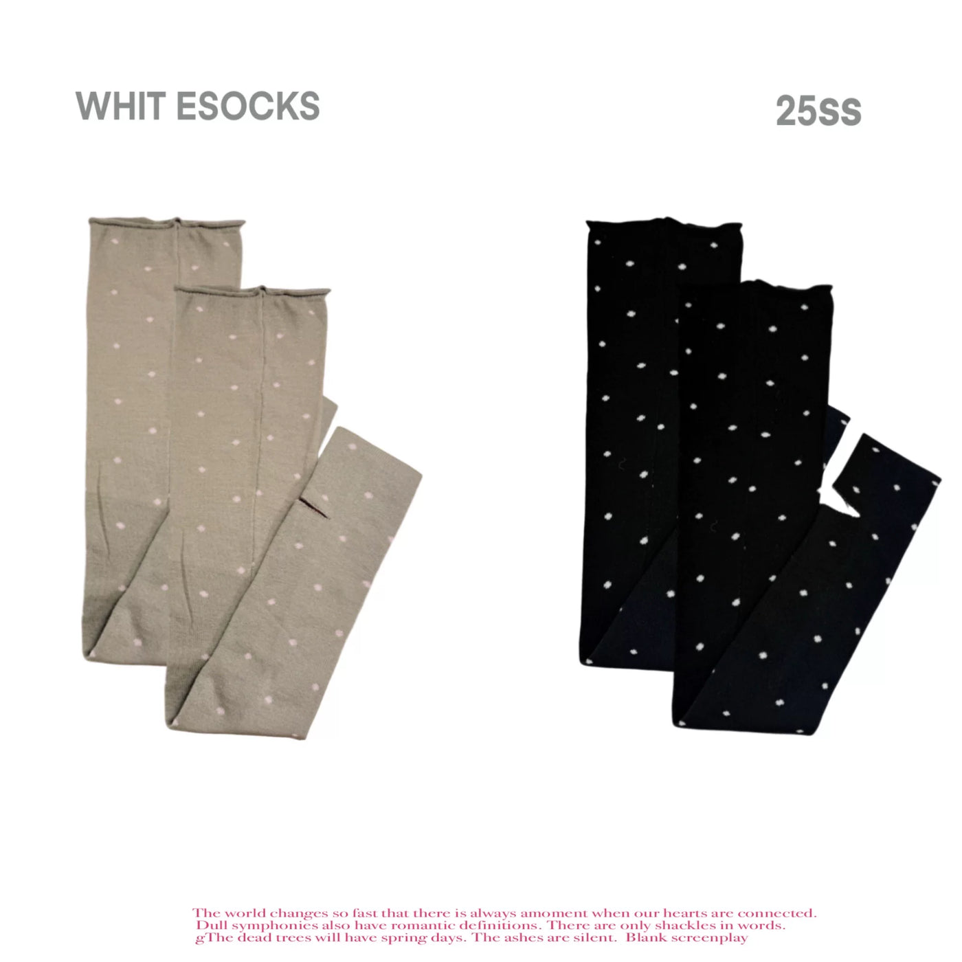 White Socks - Polka Dot Stirrup - Over-the-Knee Socks with Scattered Dots