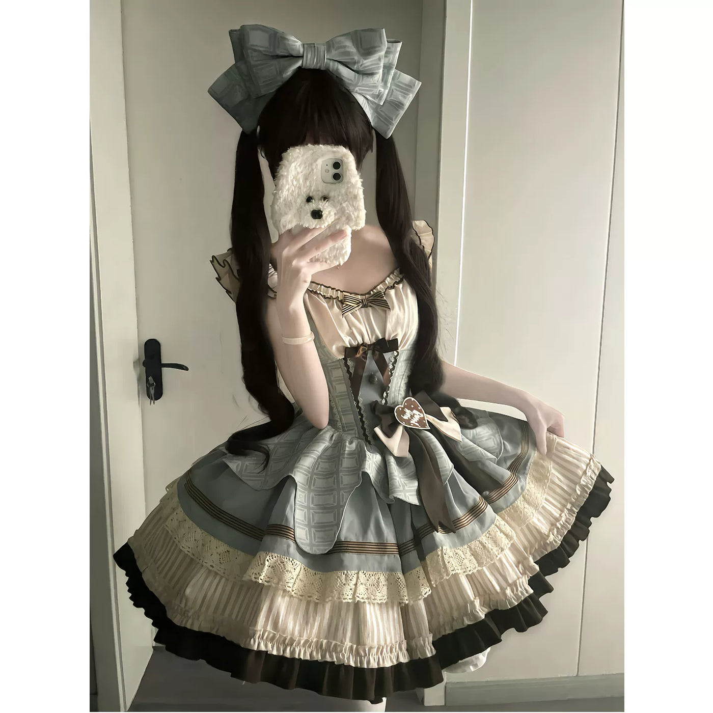 Creamy - Mint Chocolate Ballet - Mint Chocolate JSK Set with Waist Bow and KC Headpiece