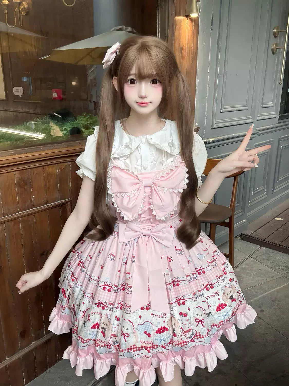 Sweetheart Dream Machine - Cherry Sweet Pie - JSK Dress with Cherry and Gingham Print