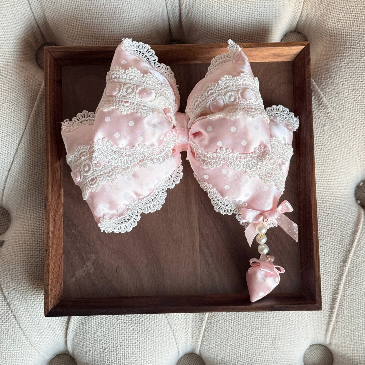 MAID - Polka Dot Bow - Sweet Lolita Headdress with Bunny-Ear Options - product detail 9